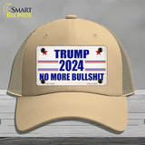 Trump 2024 No More Bullshit Novelty License Plate Hat Mesh / Khaki