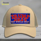 Trump 2024 Keep America Great Novelty License Plate Hat Mesh / Khaki