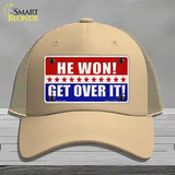 Trump Won Get Over It Novelty License Plate Hat Mesh / Khaki