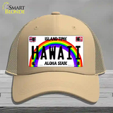 Hawaii Novelty License Plate Hat Mesh / Khaki