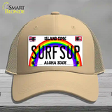 Surfsup Hawaii Novelty License Plate Hat Mesh / Khaki