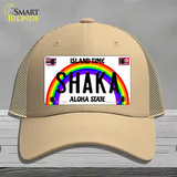 Shaka Hawaii Novelty License Plate Hat Mesh / Khaki