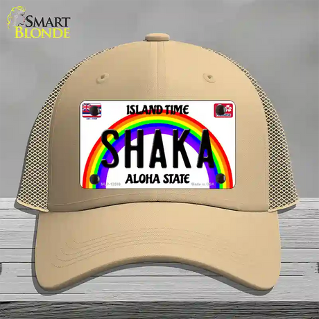 Shaka Hawaii Novelty License Plate Hat Mesh / Khaki