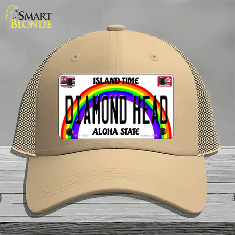 Diamond Head Hawaii Novelty License Plate Hat Mesh / Khaki