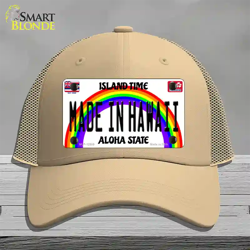 Made In Hawaii Novelty License Plate Hat Mesh / Khaki