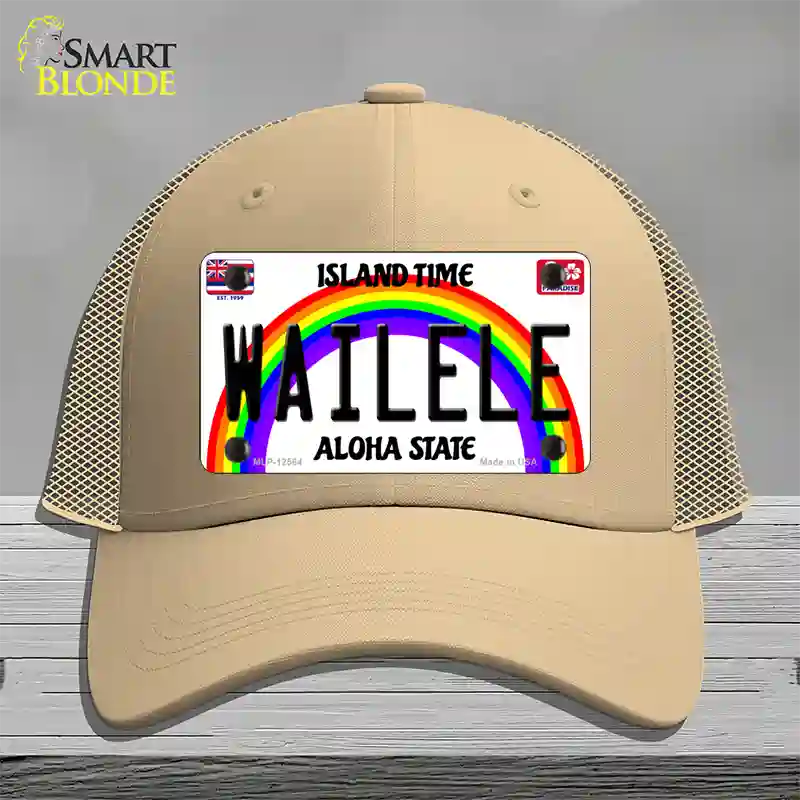 Wailele Hawaii Novelty License Plate Hat Mesh / Khaki