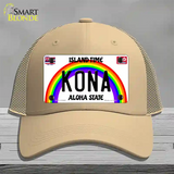 Kona Hawaii Novelty License Plate Hat Mesh / Khaki