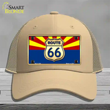 Route 66 Arizona State Flag Novelty License Plate Hat Mesh / Khaki