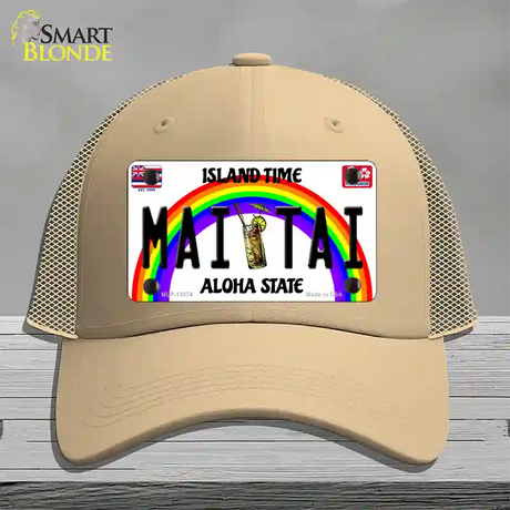 Mai Tai Hawaii Novelty License Plate Hat Mesh / Khaki