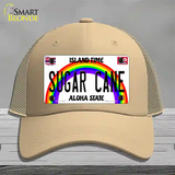 Sugar Cane Hawaii Novelty License Plate Hat Mesh / Khaki