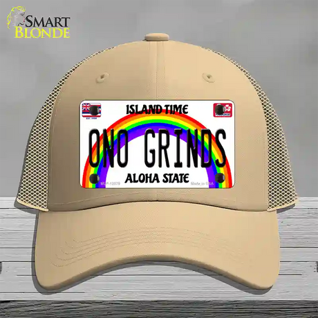 Ono Grinds Hawaii Novelty License Plate Hat Mesh / Khaki