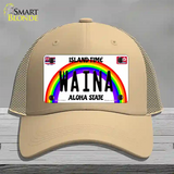 Waina Hawaii Novelty License Plate Hat Mesh / Khaki