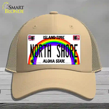 North Shore Hawaii Novelty License Plate Hat Mesh / Khaki