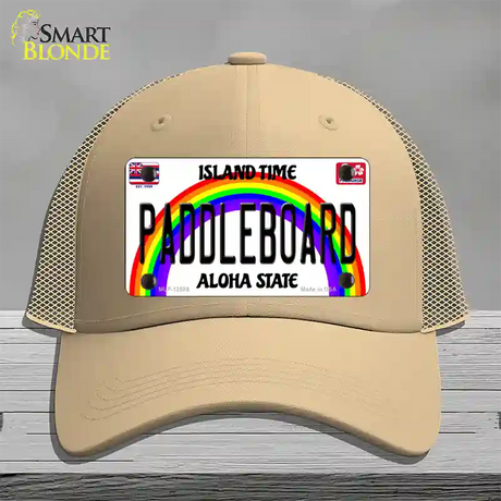 Paddleboard Hawaii Novelty License Plate Hat Mesh / Khaki