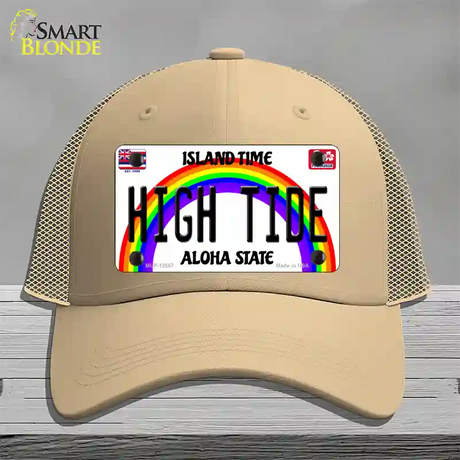 High Tide Hawaii Novelty License Plate Hat Mesh / Khaki