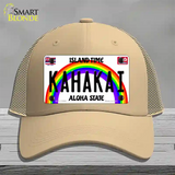 Kahakai Hawaii Novelty License Plate Hat Mesh / Khaki