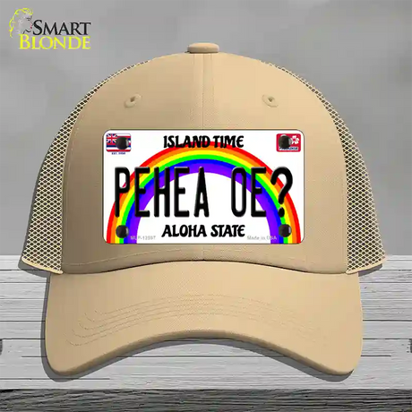 Pehea Oe Hawaii Novelty License Plate Hat Mesh / Khaki