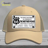 Route 66 The Mother Road Novelty License Plate Hat Mesh / Khaki