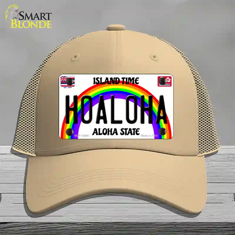 Hoaloha Hawaii Novelty License Plate Hat Mesh / Khaki