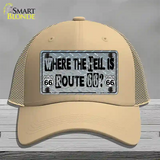 Where The Hell Is Route 66 Novelty License Plate Hat Mesh / Khaki