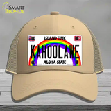 Kahoolawe Hawaii Novelty License Plate Hat Mesh / Khaki