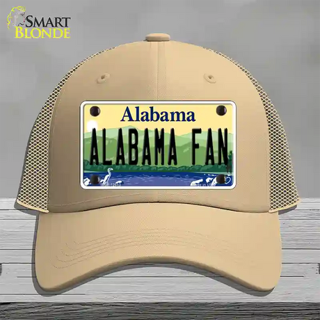 Alabama Fan Novelty License Plate Hat Mesh / Khaki