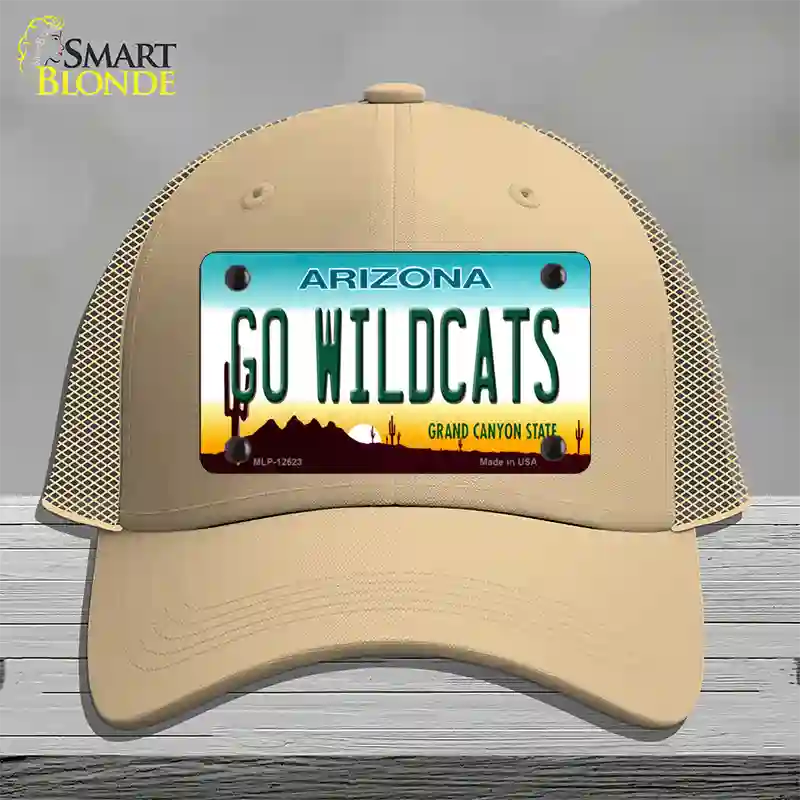 Go Wildcats Novelty License Plate Hat Mesh / Khaki