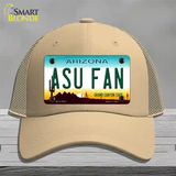 Arizona State Fan Novelty License Plate Hat Mesh / Khaki