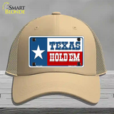 Texas Hold Em Novelty License Plate Hat Mesh / Khaki