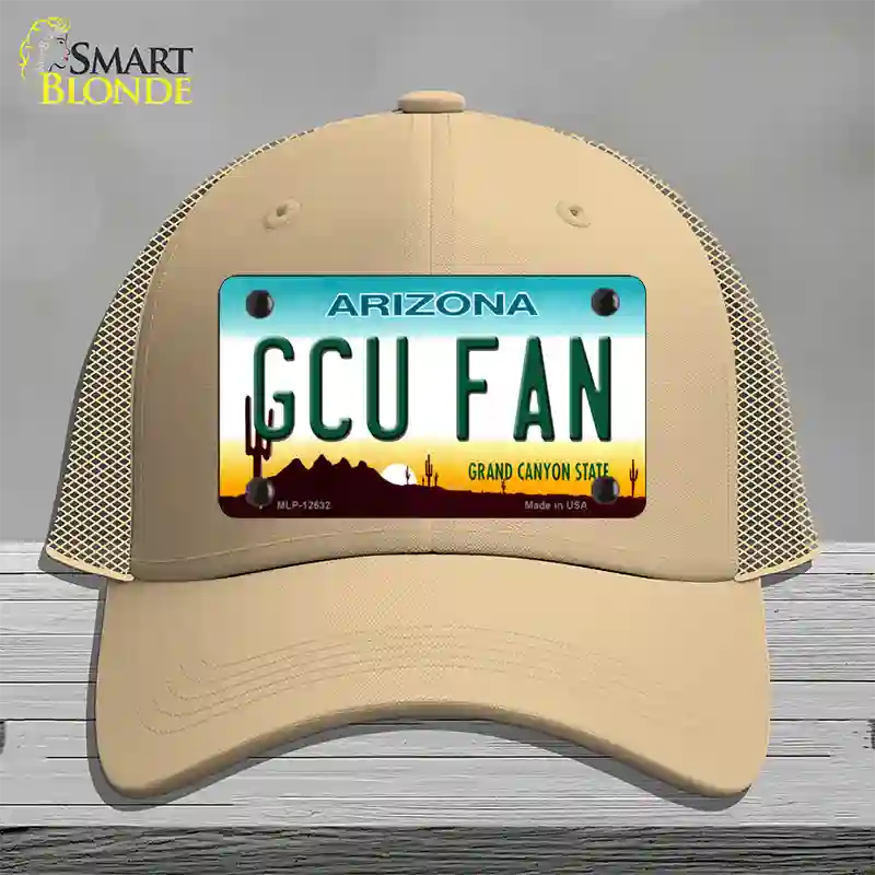 Grand Canyon Univ Fan Novelty License Plate Hat Mesh / Khaki