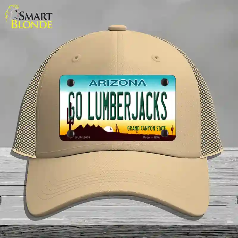 Go Lumberjacks Novelty License Plate Hat Mesh / Khaki