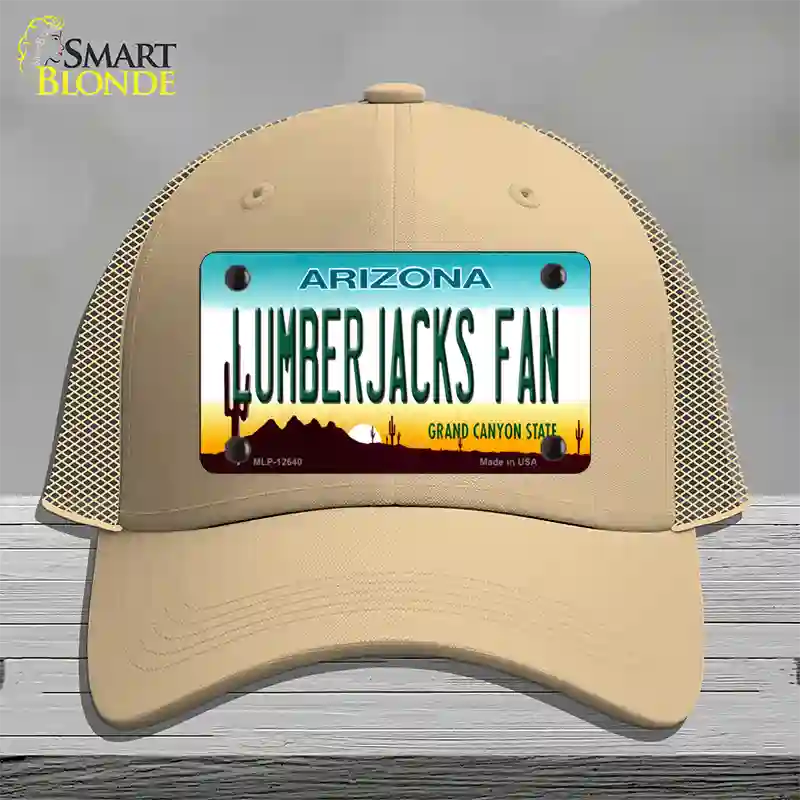 Lumberjacks Fan Novelty License Plate Hat Mesh / Khaki