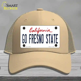 Go Fresno State Novelty License Plate Hat Mesh / Khaki