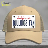 Bulldogs Fan Novelty License Plate Hat Mesh / Khaki