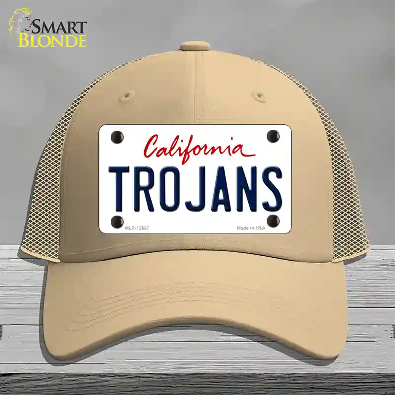 Trojans Novelty License Plate Hat Mesh / Khaki