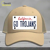 Go Trojans Novelty License Plate Hat Mesh / Khaki