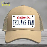 Trojans Fan Novelty License Plate Hat Mesh / Khaki