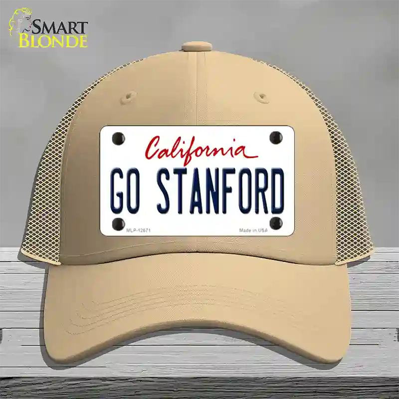 Go Stanford Novelty License Plate Hat Mesh / Khaki