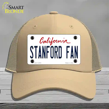 Stanford Fan Novelty License Plate Hat Mesh / Khaki