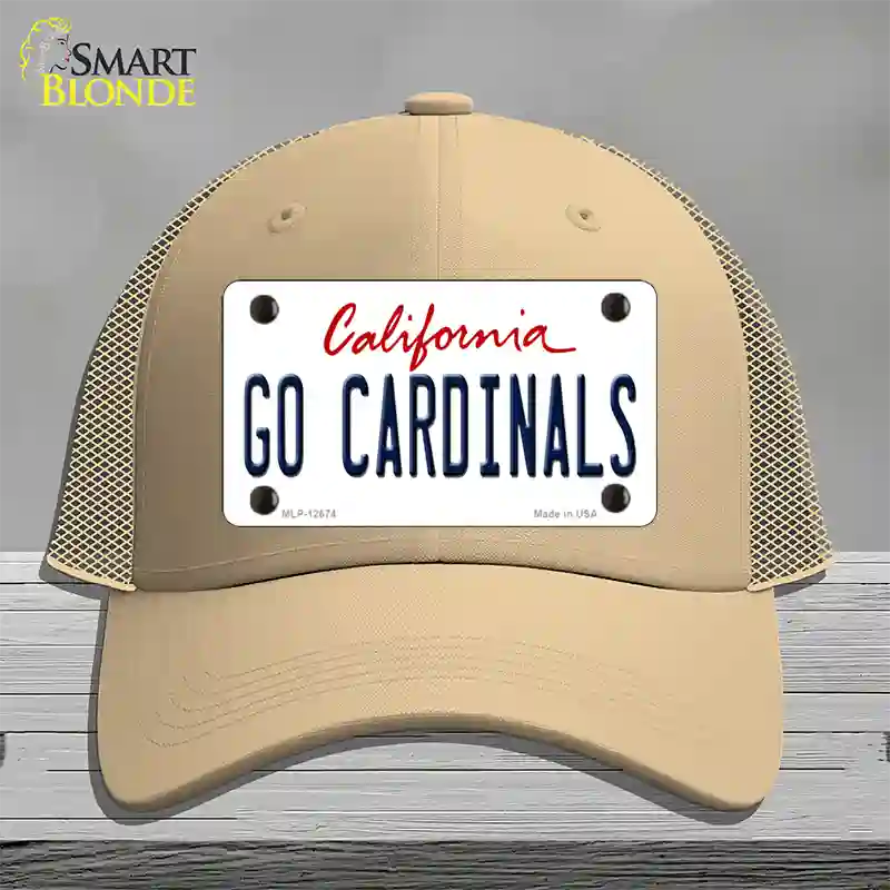 Go Cardinals Novelty License Plate Hat Mesh / Khaki