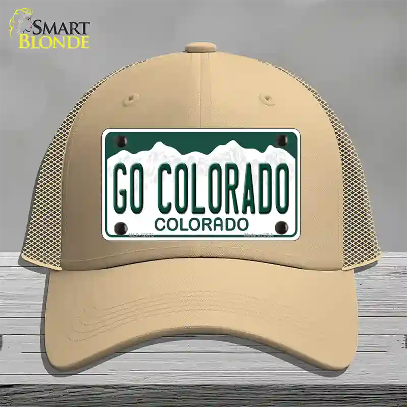 Go Colorado Novelty License Plate Hat Mesh / Khaki