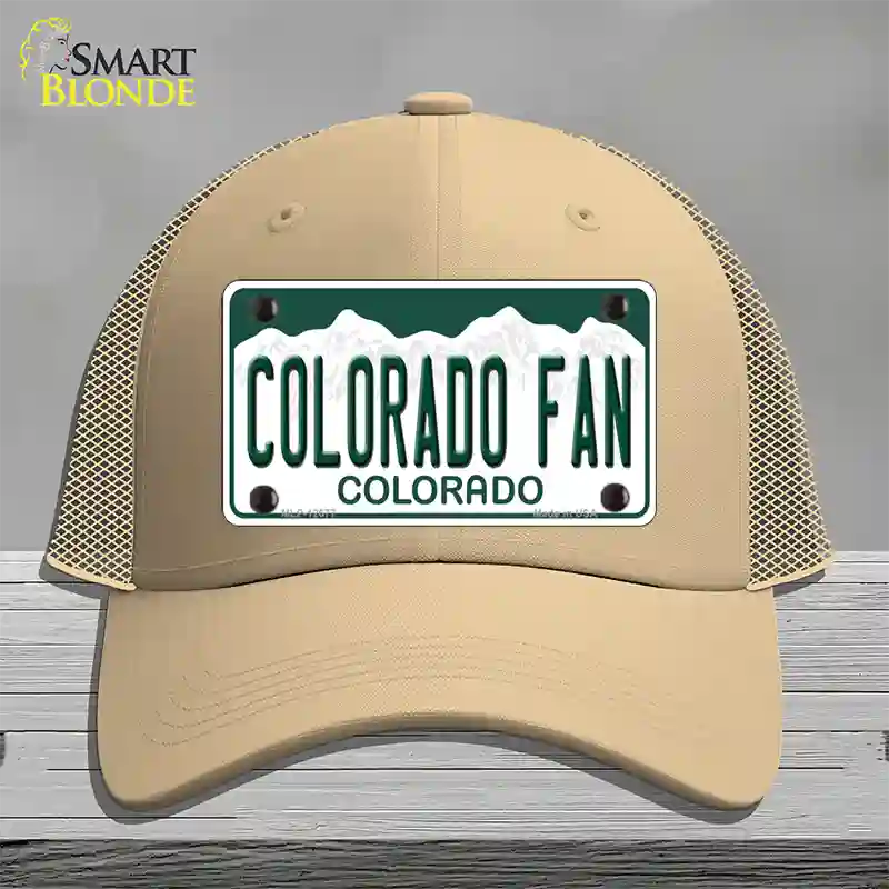 Colorado Fan Novelty License Plate Hat Mesh / Khaki