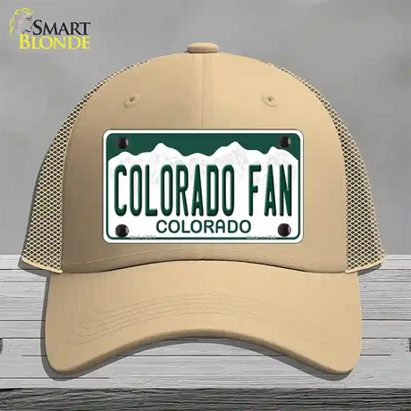 Colorado Fan Novelty License Plate Hat Mesh / Khaki