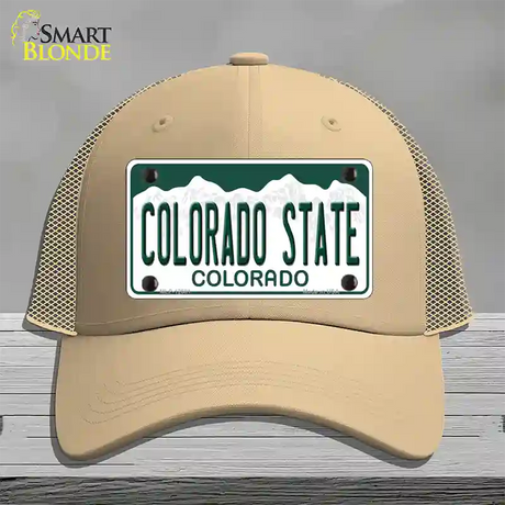 Colorado State Univ Novelty License Plate Hat Mesh / Khaki