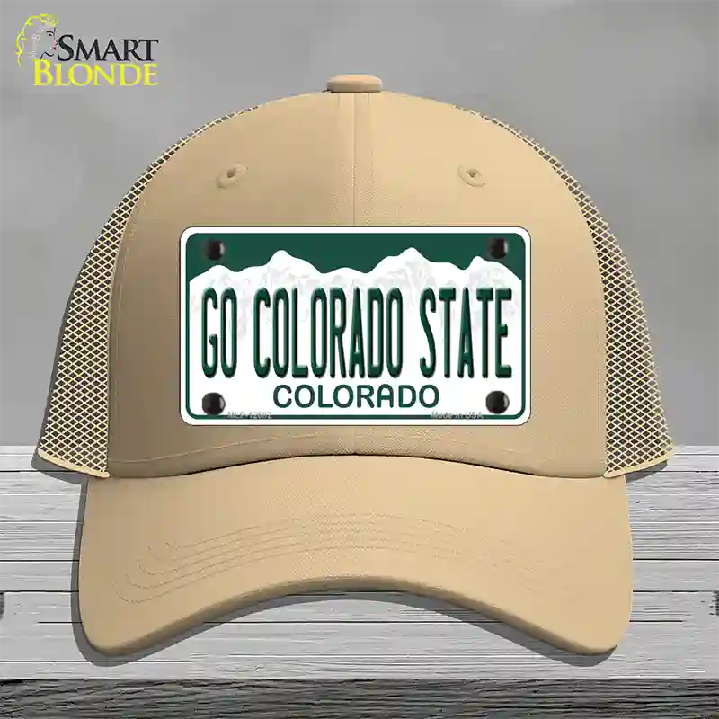 Go Colorado State Novelty License Plate Hat Mesh / Khaki