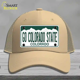 Go Colorado State Novelty License Plate Hat Mesh / Khaki