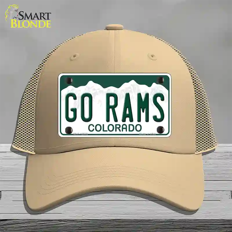 Go Rams Novelty License Plate Hat Mesh / Khaki