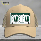 Rams Fan Novelty License Plate Hat Mesh / Khaki