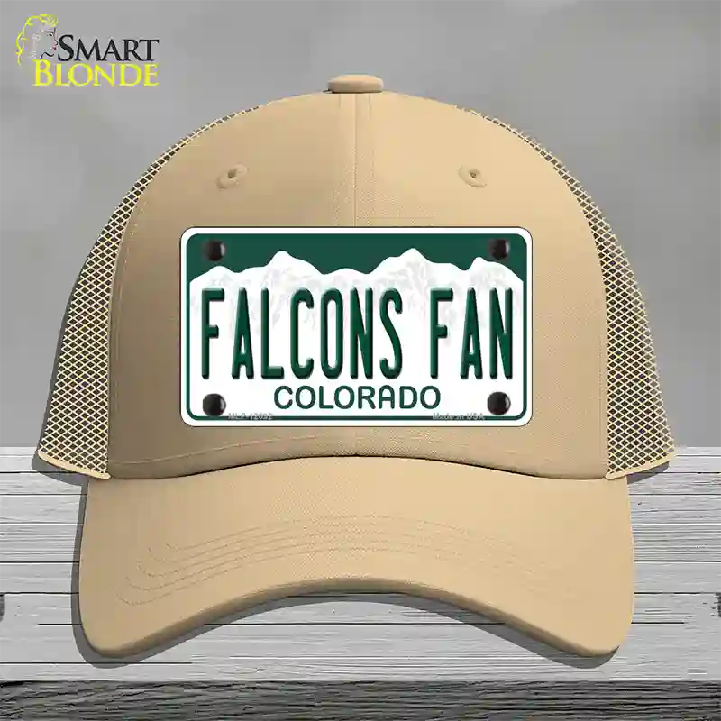 Falcons Fan Novelty License Plate Hat Mesh / Khaki