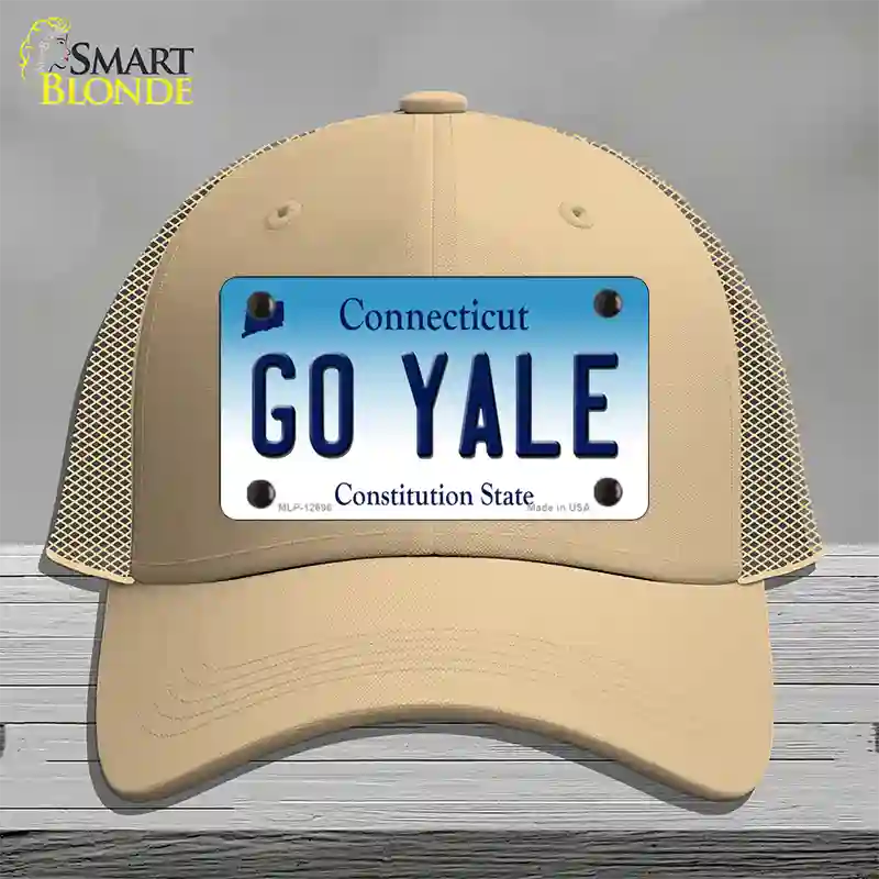 Go Yale Novelty License Plate Hat Mesh / Khaki